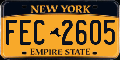NY license plate FEC2605