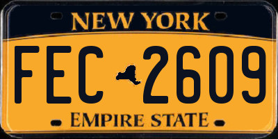 NY license plate FEC2609