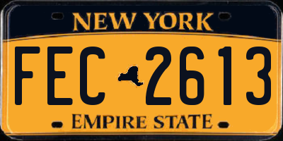 NY license plate FEC2613