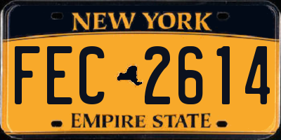 NY license plate FEC2614