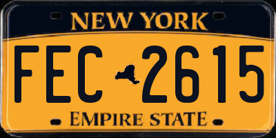 NY license plate FEC2615
