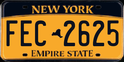 NY license plate FEC2625