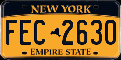 NY license plate FEC2630