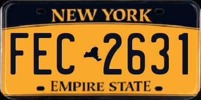 NY license plate FEC2631