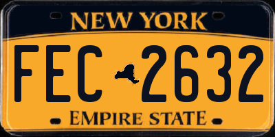 NY license plate FEC2632