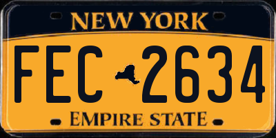 NY license plate FEC2634