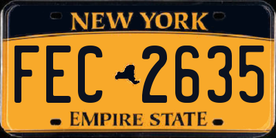 NY license plate FEC2635