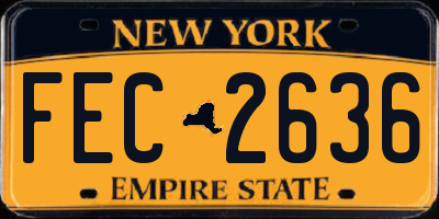 NY license plate FEC2636