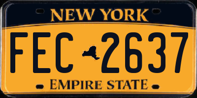 NY license plate FEC2637