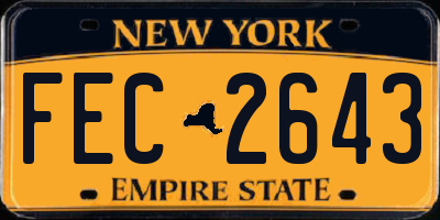 NY license plate FEC2643