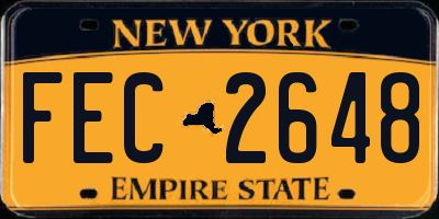 NY license plate FEC2648