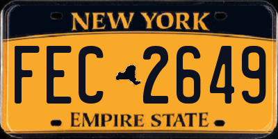 NY license plate FEC2649