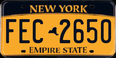 NY license plate FEC2650