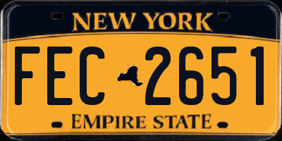 NY license plate FEC2651