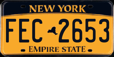 NY license plate FEC2653