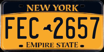 NY license plate FEC2657