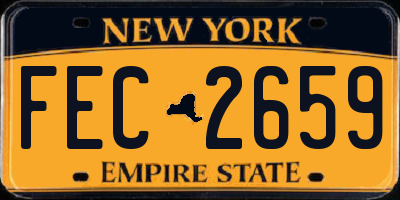 NY license plate FEC2659