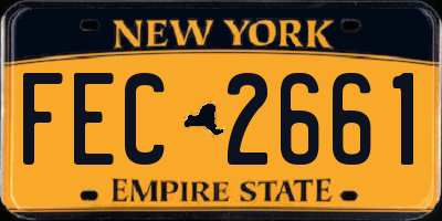 NY license plate FEC2661