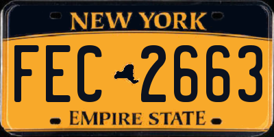 NY license plate FEC2663