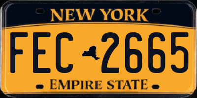 NY license plate FEC2665