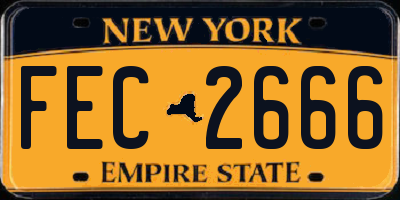 NY license plate FEC2666