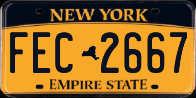 NY license plate FEC2667
