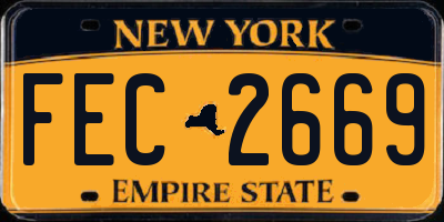 NY license plate FEC2669