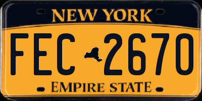 NY license plate FEC2670