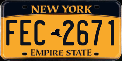 NY license plate FEC2671