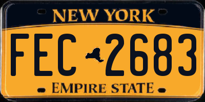 NY license plate FEC2683