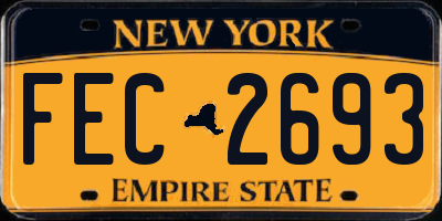 NY license plate FEC2693