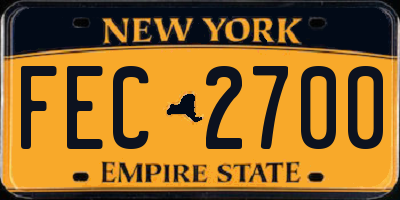 NY license plate FEC2700