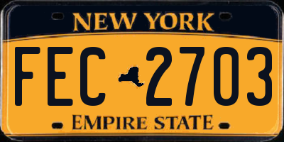 NY license plate FEC2703