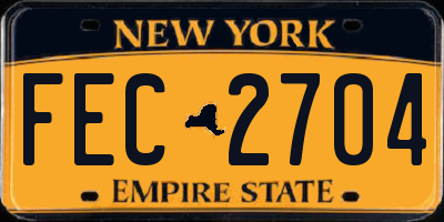 NY license plate FEC2704