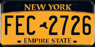 NY license plate FEC2726