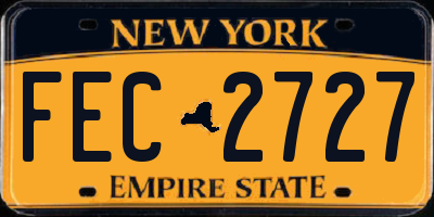 NY license plate FEC2727