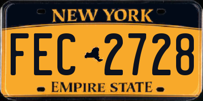 NY license plate FEC2728