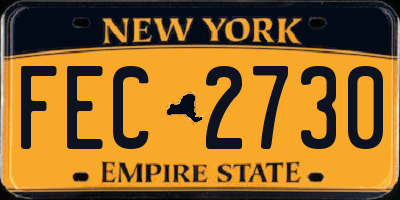 NY license plate FEC2730
