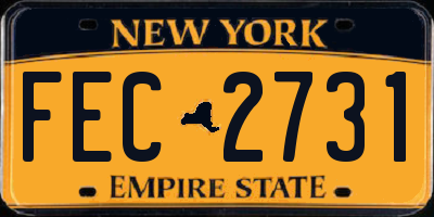 NY license plate FEC2731