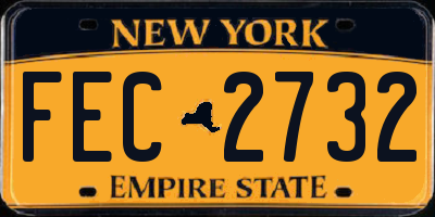 NY license plate FEC2732