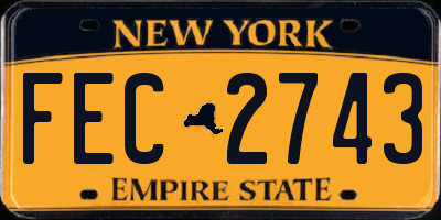 NY license plate FEC2743