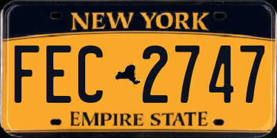 NY license plate FEC2747
