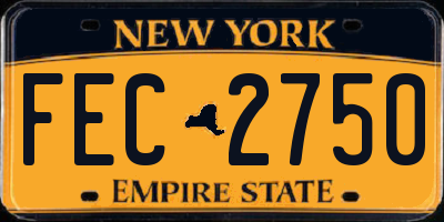 NY license plate FEC2750