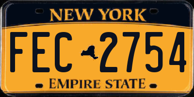NY license plate FEC2754