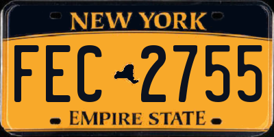 NY license plate FEC2755
