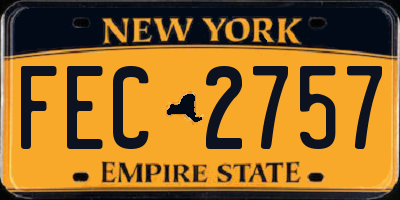 NY license plate FEC2757