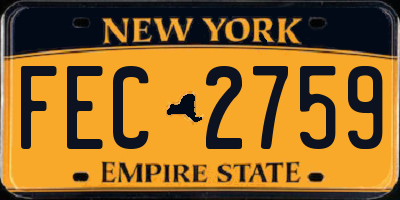 NY license plate FEC2759