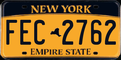 NY license plate FEC2762