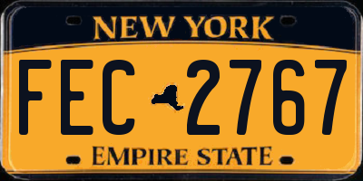 NY license plate FEC2767