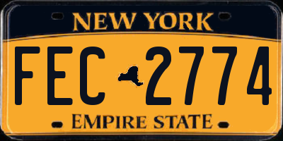 NY license plate FEC2774
